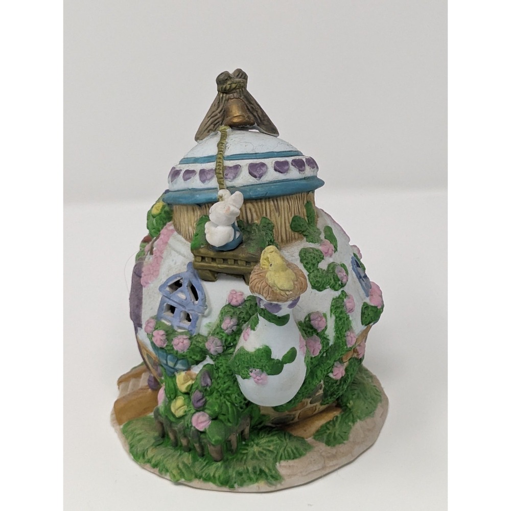 Easter Porcelain Light Up Teapot Bunny Rabbits House , no cord ~ 6 1/2" Tall - Picture 3 of 5